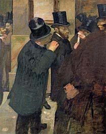 Portraits an der Börse, c.1878/79 von Edgar Degas | Leinwand Kunstdruck