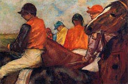 Jockeys, c.1881/85 von Edgar Degas | Leinwand Kunstdruck