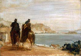 Promenade beside the Sea, c.1860 von Edgar Degas | Leinwand Kunstdruck