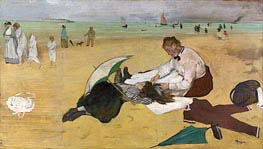 Beach Scene, c.1869/70 von Edgar Degas | Leinwand Kunstdruck