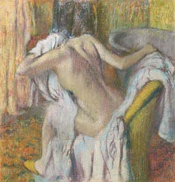 After the Bath, Woman Drying Herself, c.1890/95 by Edgar Degas | Paper Art Print