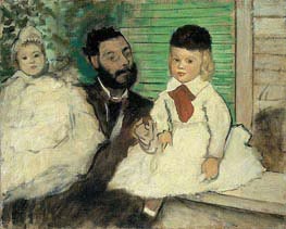 Ludovic Lepic and His Daughters, c.1871 by Edgar Degas | Canvas Print