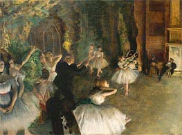 The Rehearsal of the Ballet Onstage | Degas | Gemälde Reproduktion