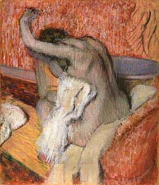 After the bath - woman drying herself, c.1895 by Degas | Paper Art Print