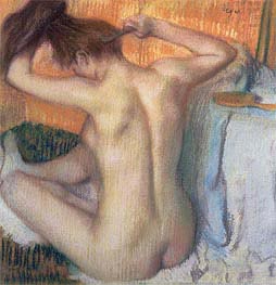Frau binden ihre Haare | Degas | Gemälde Reproduktion