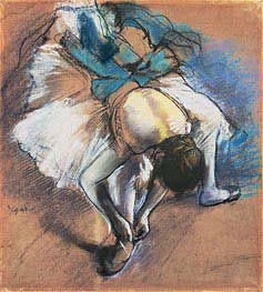 Dancer Fastening her Pump, c.1880/85 von Degas | Papier-Kunstdruck
