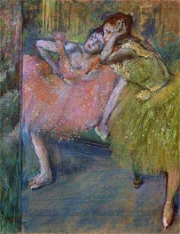Zwei Tänzerinnen im Foyer, c.1901 von Degas | Papier-Kunstdruck