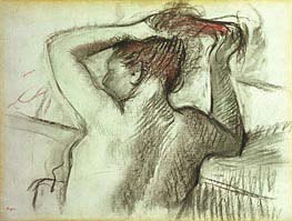 Nude Combing her Hair | Degas | Painting Reproduction