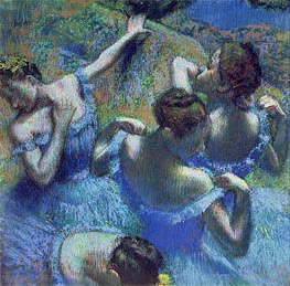 Ballerinas in Blau, c.1899 von Degas | Papier-Kunstdruck
