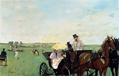 A Carriage at the Races in the Countryside, 1869 | Degas | Giclée Canvas Print