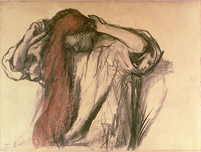 Woman Combing her Hair , n.d. | Edgar Degas | Giclée Papier-Kunstdruck