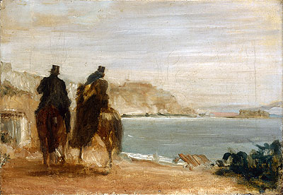 Promenade beside the Sea, c.1860 | Edgar Degas | Giclée Leinwand Kunstdruck