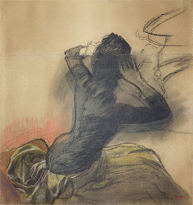 Seated Woman Adjusting Her Hair, c.1884 | Edgar Degas