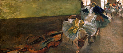 Dancers in the Rehearsal Room with a Double Bass, c.1882/85 | Degas | Giclée Canvas Print