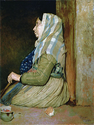 Degas | A Roman Beggar Woman, 1857 | Giclée Canvas Print