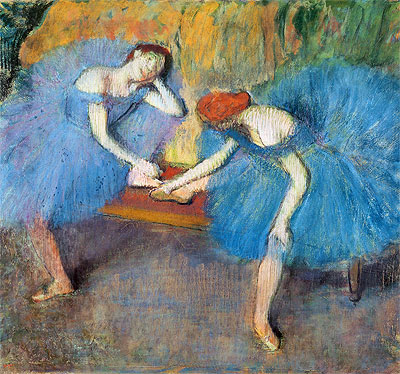 Degas | Two Dancers at Rest (Dancers in Blue), c.1898 | Giclée Paper Print