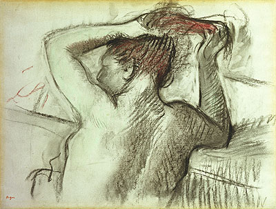 Nude Combing her Hair, n.d. | Edgar Degas | Giclée Papier-Kunstdruck