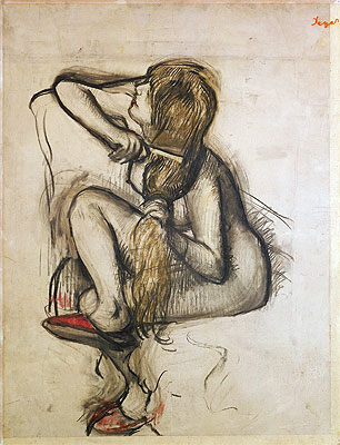 Edgar Degas | Frau kämmt ihr Haar, n.d. | Giclée Papier-Kunstdruck