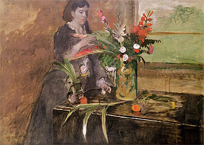 Young Woman Arranging Flowers, 1872 | Degas | Giclée Canvas Print