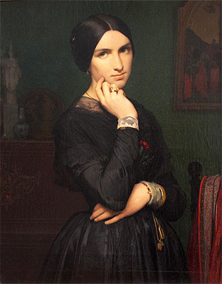 Madame Hippolyte Flandrin, 1846 | Hippolyte Flandrin | Giclée Leinwand Kunstdruck