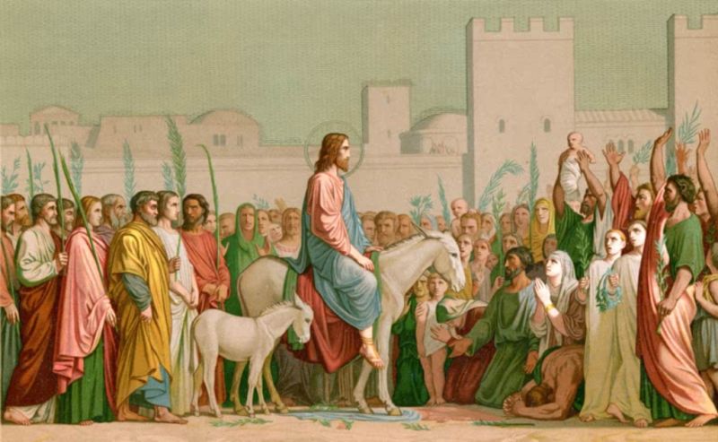 Einzug Jesu in Jerusalem am Palmsonntag, n.d. | Hippolyte Flandrin | Giclée Leinwand-Kunstdruck