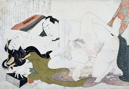 Beispiele von Liebespaaren (Tsuhi no Hinagata), c.1814 von Hokusai | Papier-Kunstdruck