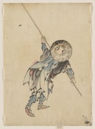 Person mit einem Stock, n.d | Hokusai