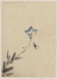 Blau blühende Blüte am Ende eines Stiels, n.d | Hokusai
