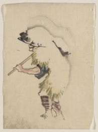 Person mit Pelz, n.d | Hokusai