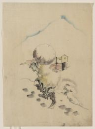 Person, die im Schnee geht, n.d | Hokusai