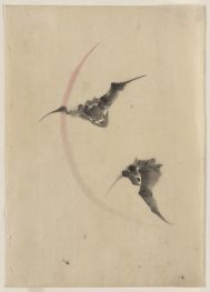 Zwei Fledermäuse fliegen, n.d | Hokusai
