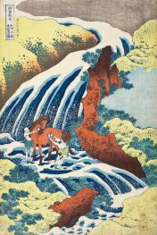 Die Yoshitsune-Pferdewaschfälle bei Yoshino, Provinz Izumi, n.d | Hokusai