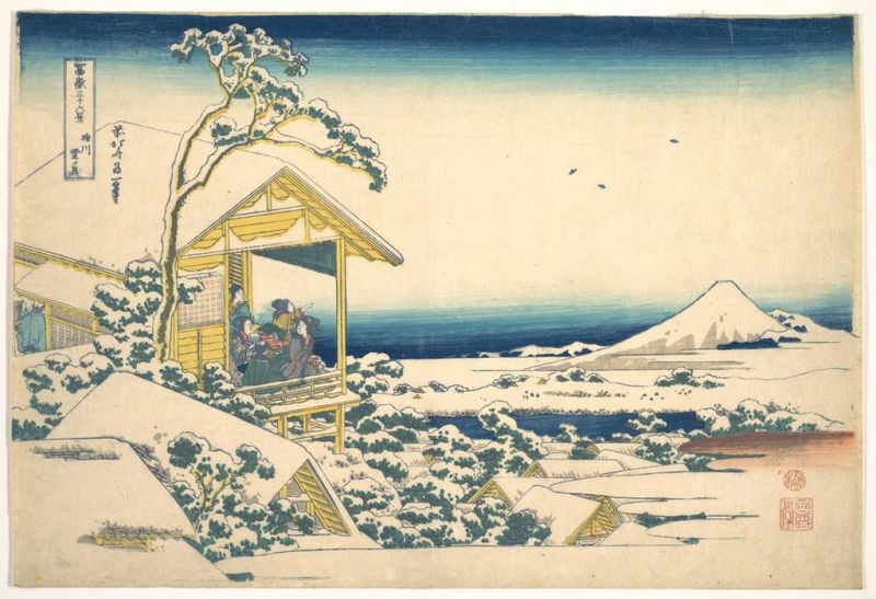 Morgen nach dem Schnee in Koishikawa in Edo, 1820 | Hokusai | Giclée Papier-Kunstdruck