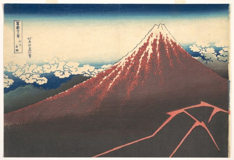Sturm unter dem Berg Fuji, 1830 | Hokusai | Giclée Papier-Kunstdruck
