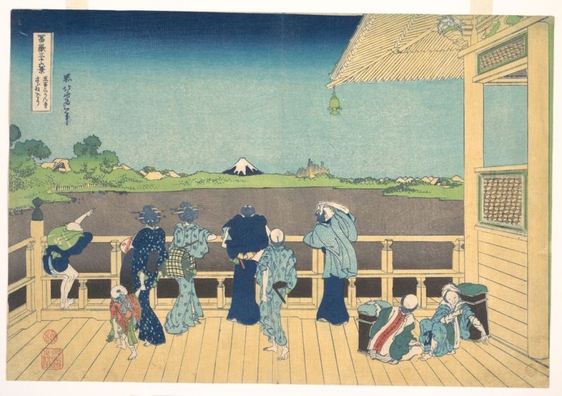 Sazai-Halle im Tempel der Fünfhundert Arhats, 1820 | Hokusai | Giclée Papier-Kunstdruck