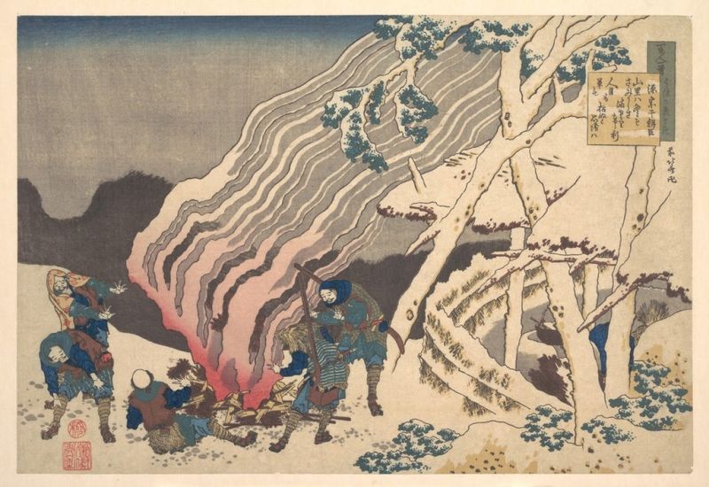 Gedicht von Minamoto no Muneyuki Ason, 1825 | Hokusai | Giclée Papier-Kunstdruck