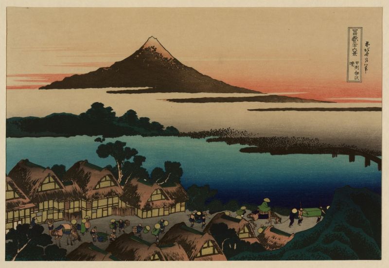 Morgendämmerung in Isawa in der Provinz Kai, 1820 | Hokusai | Giclée Papier-Kunstdruck
