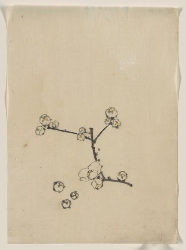 Ein Baumzweig mit Blüten, n.d | Hokusai | Giclée Papier-Kunstdruck