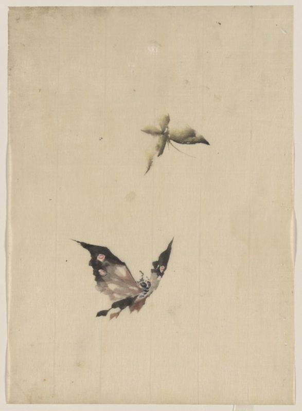 Schmetterling und Motte, n.d | Hokusai | Giclée Papier-Kunstdruck