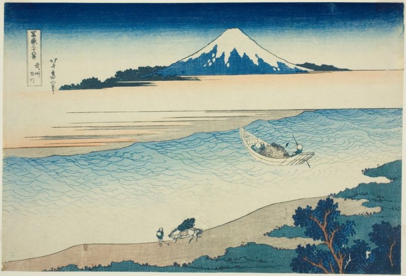 Tama-Fluss in der Provinz Musashi, 1831 | Hokusai | Giclée Papier-Kunstdruck