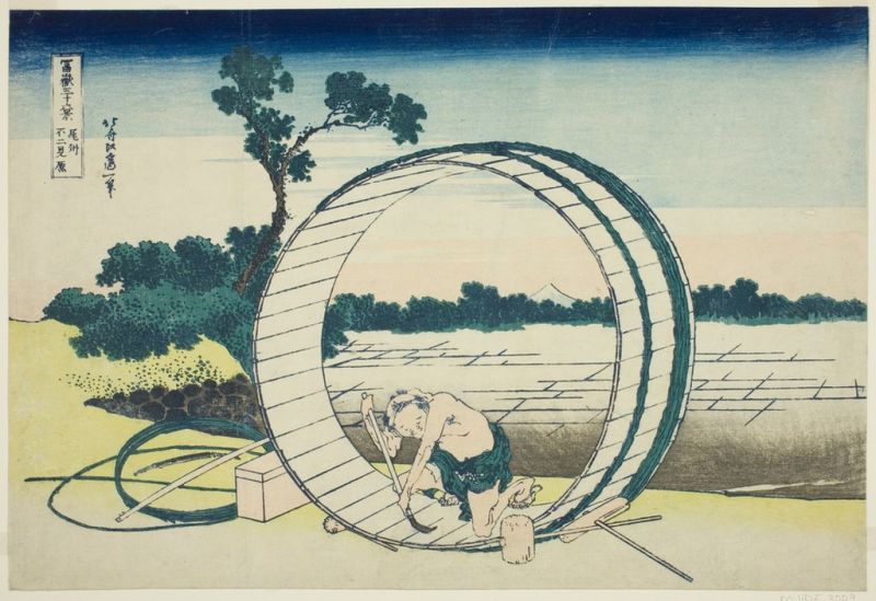 Fujimigahara in der Provinz Owari, 1831 | Hokusai | Giclée Papier-Kunstdruck