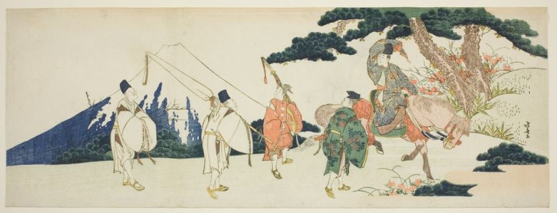 Die östliche Reise des berühmten Dichters Ariwara no Narihira, 1806 | Hokusai | Giclée Papier-Kunstdruck