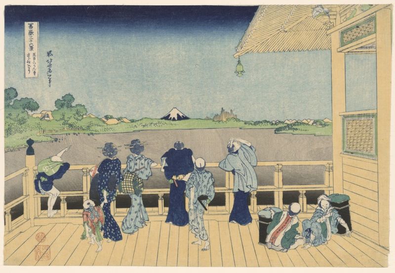Sazai-Halle im Tempel der Fünfhundert Arhats, 1831 | Hokusai | Giclée Papier-Kunstdruck