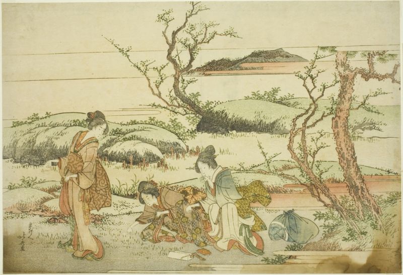 Frühlingsgrün sammeln, 1803 | Hokusai | Giclée Papier-Kunstdruck