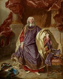 Porträt von Fürst Joseph Wenzel I. von Liechtenstein, 1740 von Hyacinthe Rigaud | Leinwand Kunstdruck