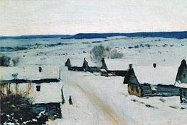 Village. Winter, c.1877/78 von Isaac Levitan | Leinwand Kunstdruck