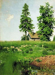 Cottage on a Meadow, c.1880/90 von Isaac Levitan | Leinwand Kunstdruck