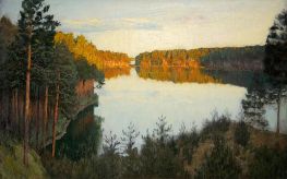 Wald-See, c.1890/00 von Isaac Levitan | Leinwand Kunstdruck