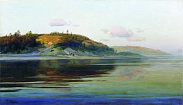 Sommerabend. Fluss, c.1890/96 von Isaac Levitan | Leinwand Kunstdruck