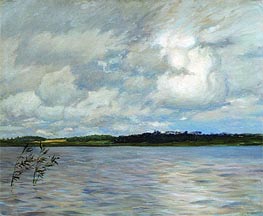 Lake. Grey Day, 1895 von Isaac Levitan | Leinwand Kunstdruck